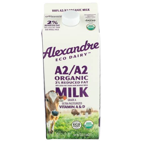 Alexandre Family Farms Organic A2/A2 2% Reduced Fat Milk