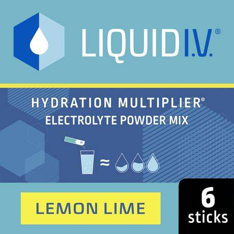 Liquid I.V. Hydration Multiplier Electrolyte Powder Mix, Lemon Lime (6 ct)