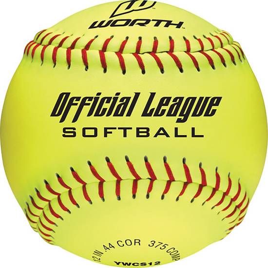 Worth balle de softball intérieur 30 cm - sans taille - official league softball 12” (1 unit)