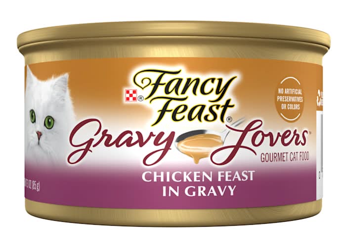 Purina Fancy Feast Gravy Lovers Chicken Feast in Gravy Grilled Gourmet in Wet Cat Food Gravy, 3 oz.
