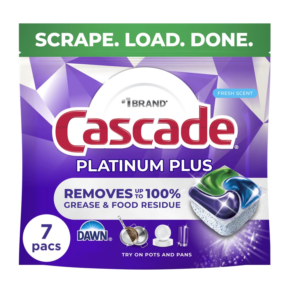 Cascade Platinum Plus Dishwasher Pods, Fresh (9 ct)