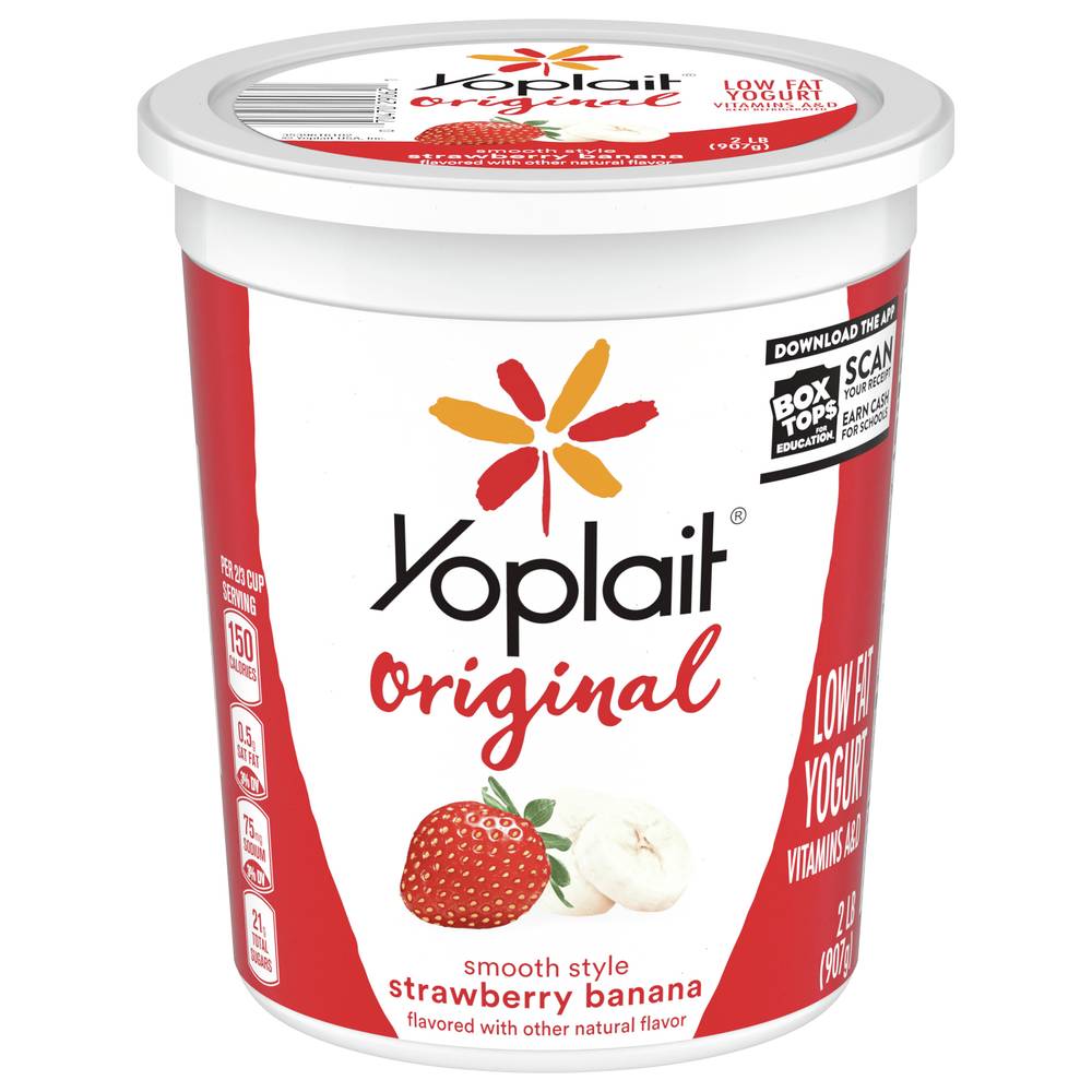 Yoplait Low Fat Creamy Yogurt, Strawberry Banana (2 lbs)