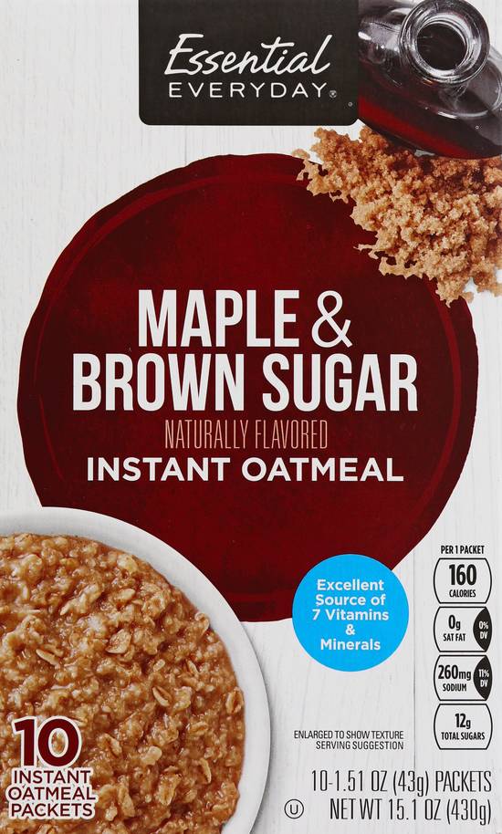 Essential Everyday Maple & Brown Sugar Instant Oatmeal (10 ct)