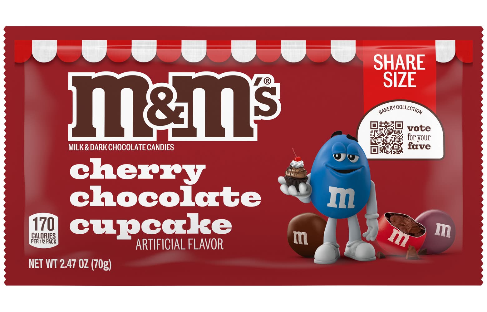 M&M's Cherry Chocolate Cupcake Milk & Dark Chocolates Candies (2.47 oz)
