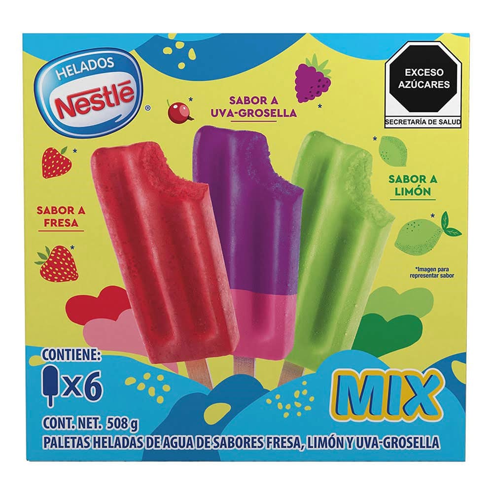 Helados Nestlé · Paletas heladas de agua, surtido (6 un)