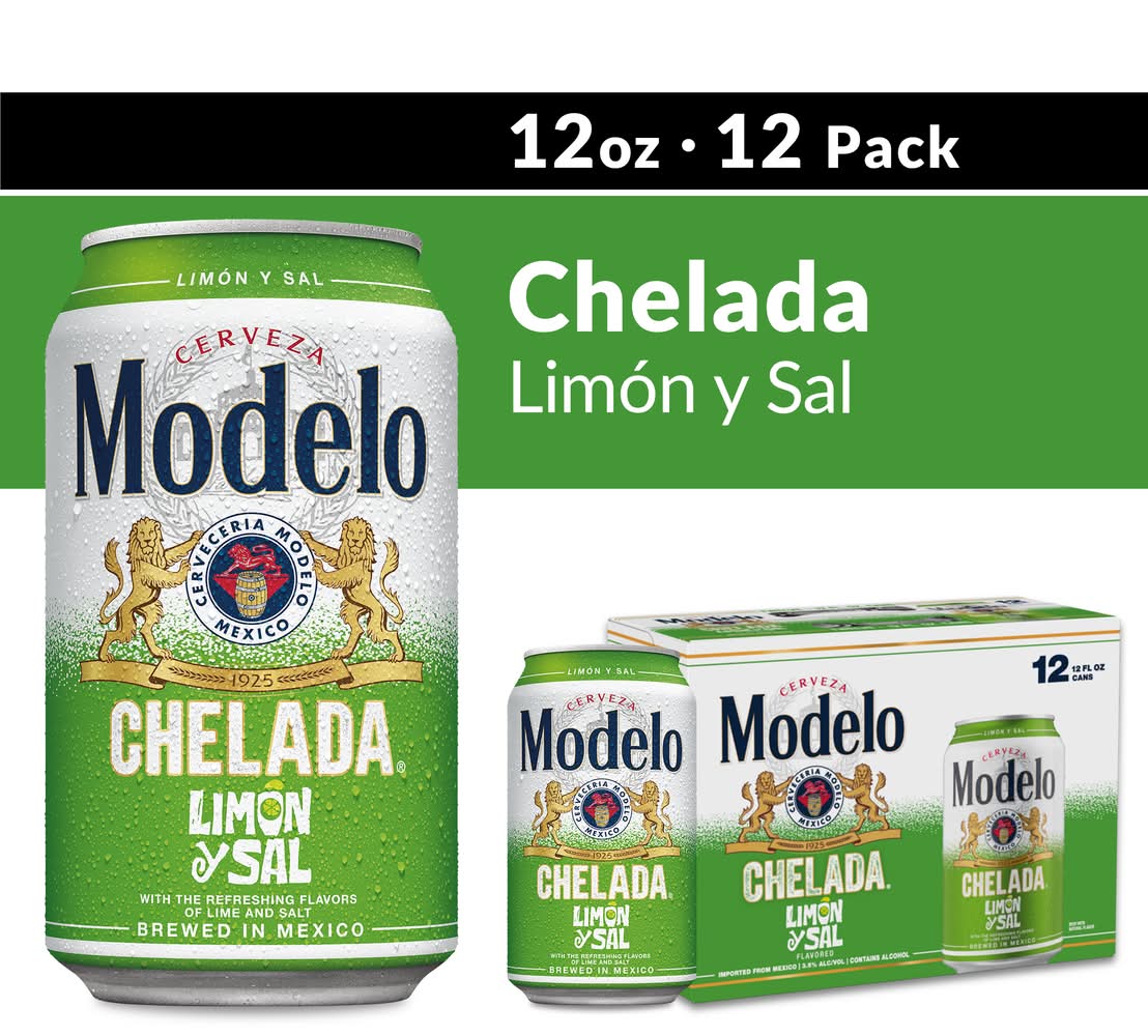Modelo Chelada Beer, Limon Y Sal (12 x 12 fl oz)