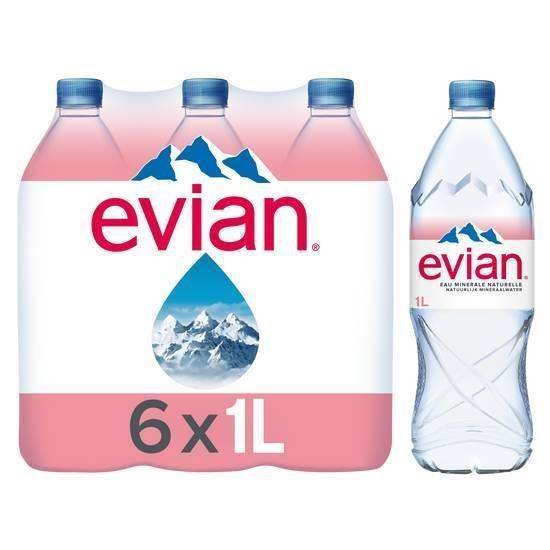 Pack de 6 bouteilles d'eau - evian - 6l