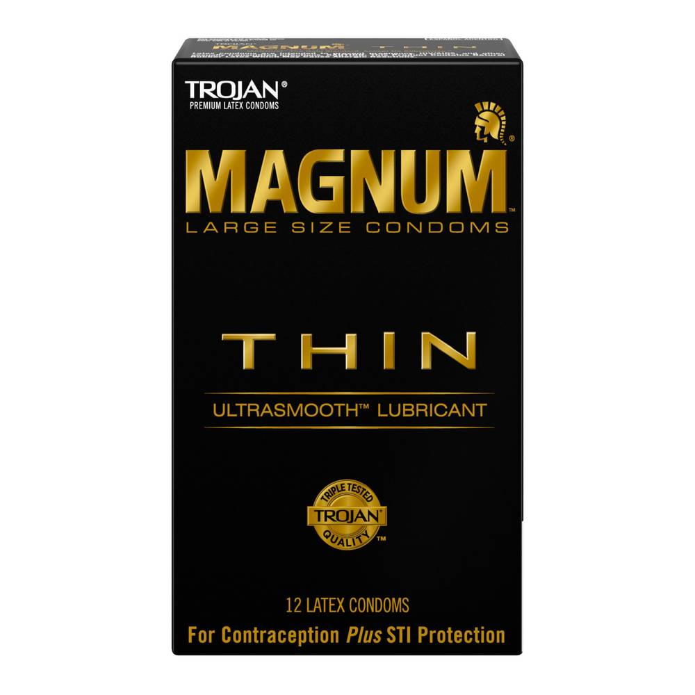 Trojan Magnum Large Size Thin Lubricated Condoms