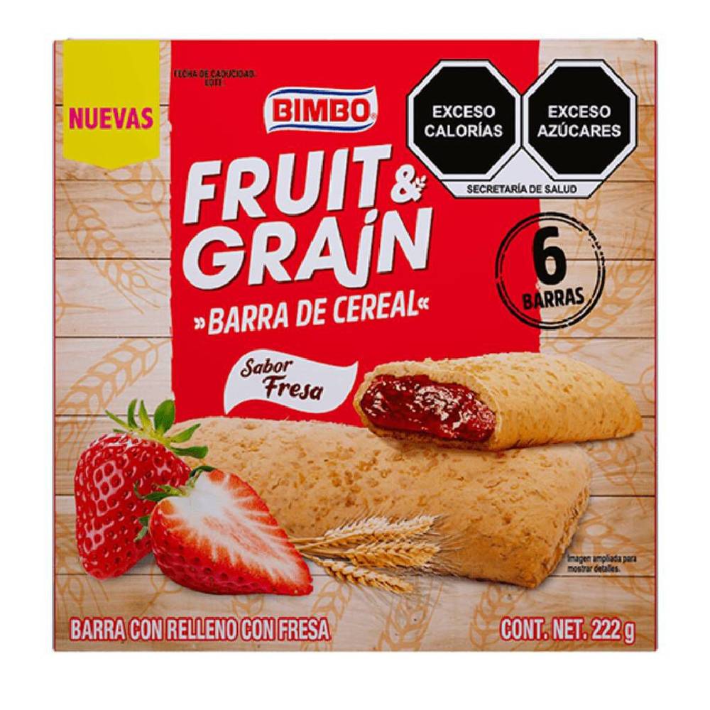 Bimbo · Barras de cereal con relleno de fresa (222 g)