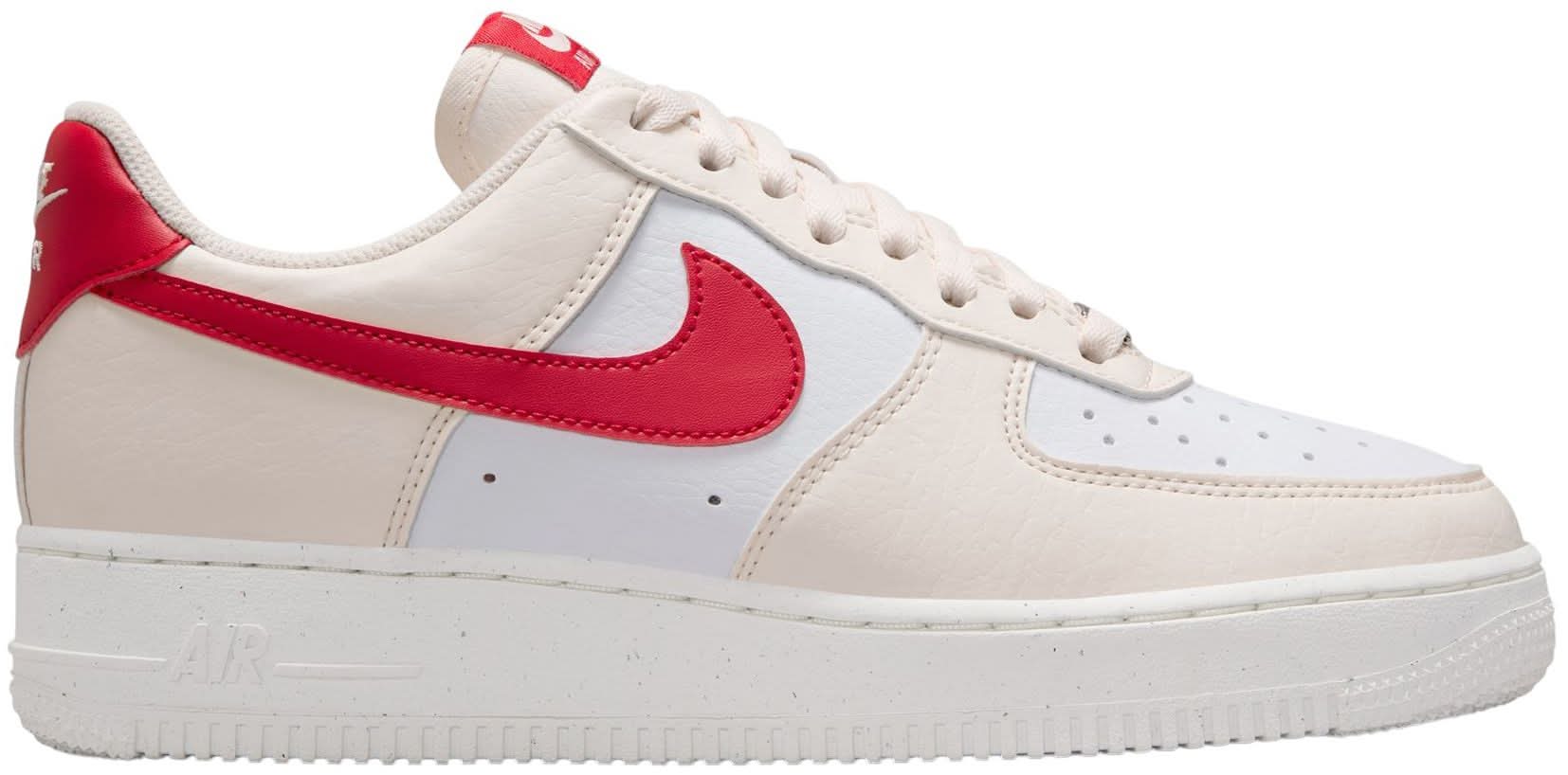 Nike Women's Air Force 1 '07 Shoes (Cream/Red, 8.0)