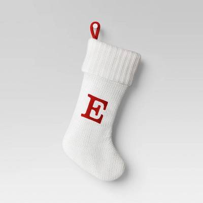 Wondershop Knit Monogram Christmas Stocking, White