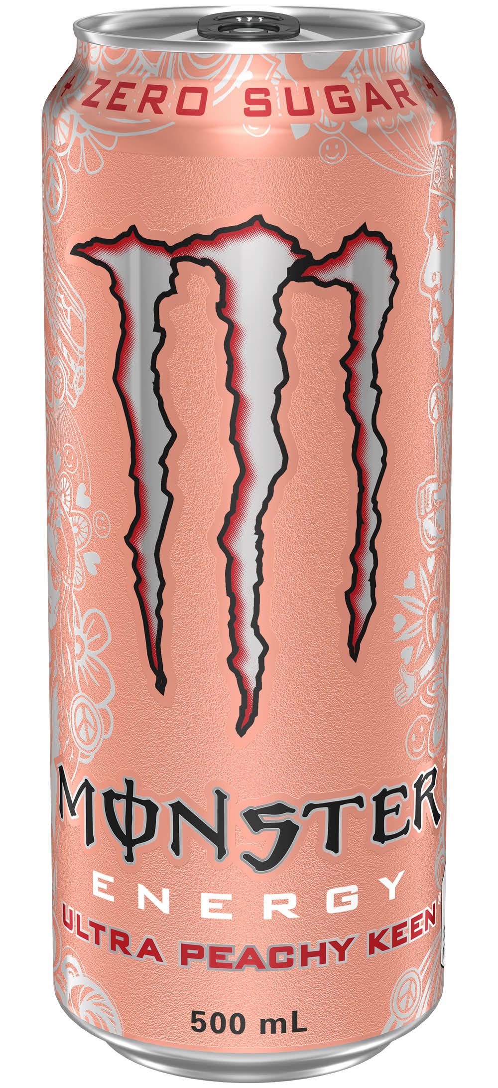 Monster Energy Zero Sugar Energy Drink, Ultra Peachy Keen (500mL)