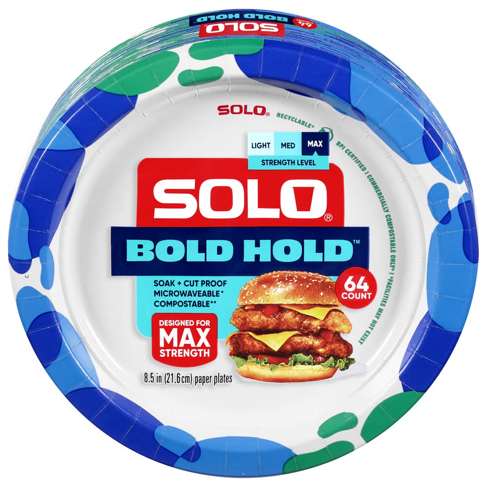 Solo Bold Hold Paper Plates (64 ct)