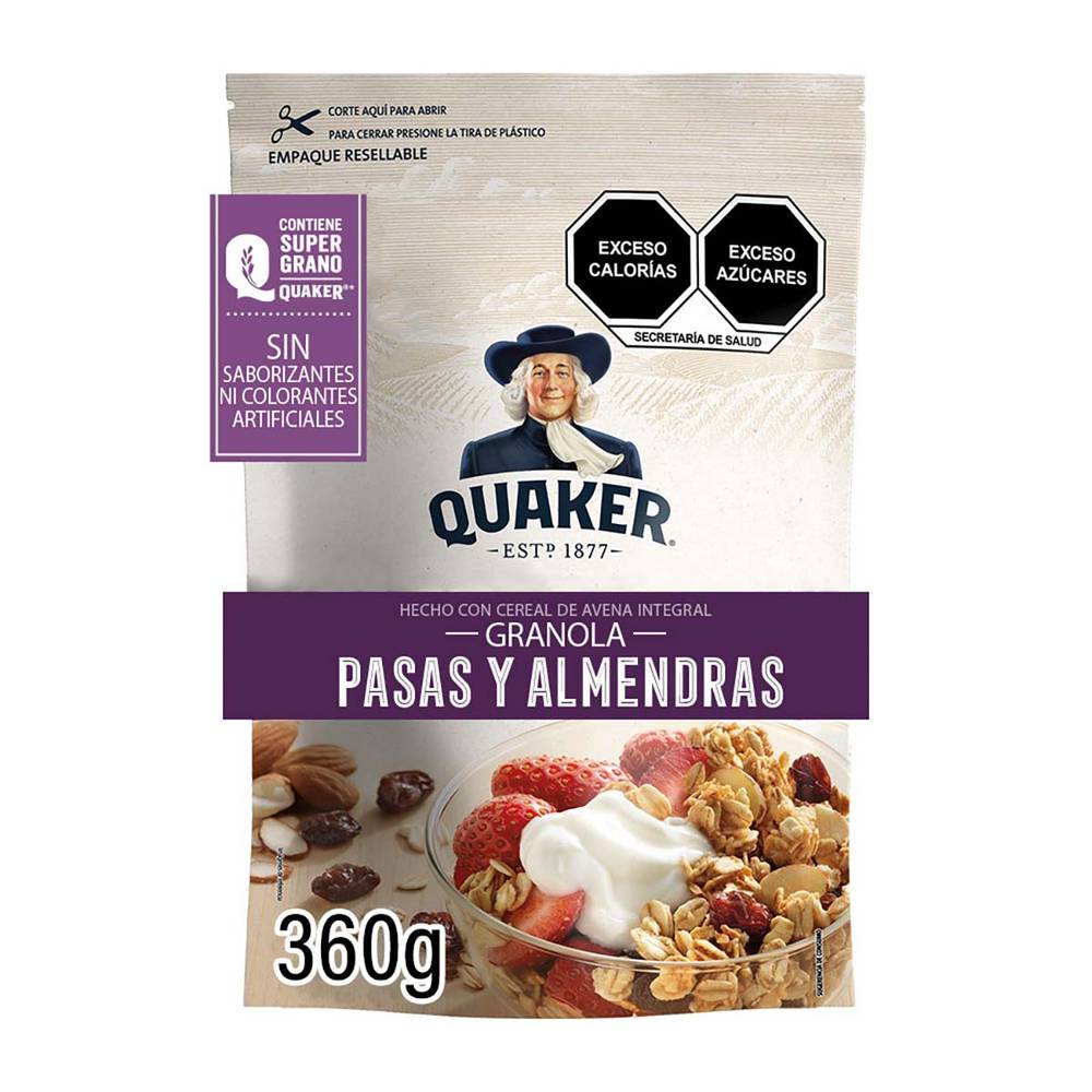 Quaker granola pasas y almendras (doypack 360 g)