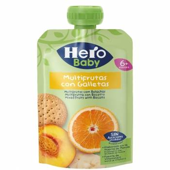 Bolsita de multifrutas con galleta desde 6 meses Hero Baby 100 g.