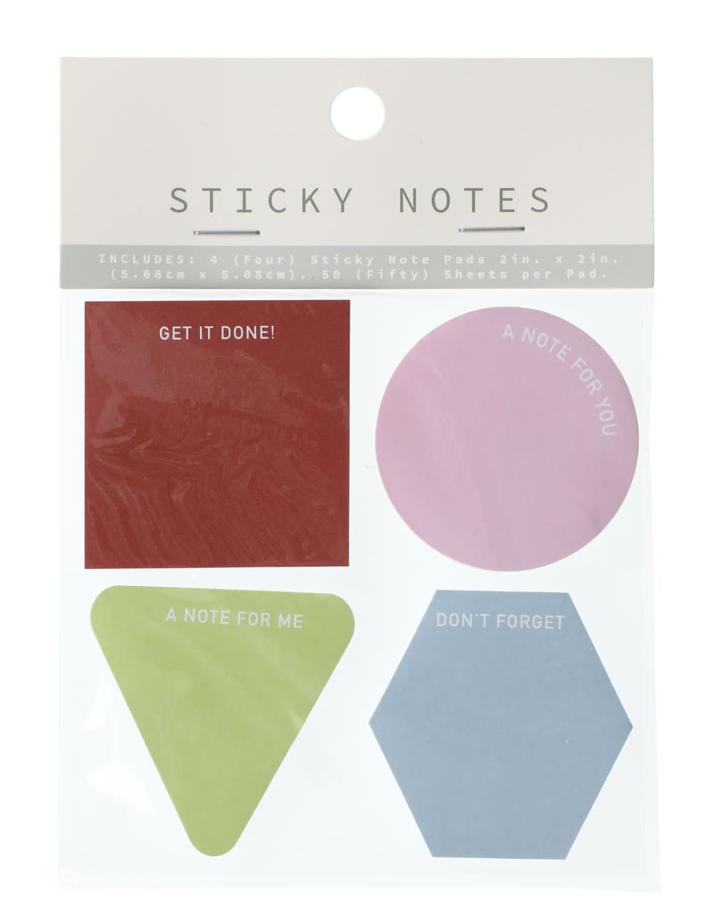 Die Cut Sticky Notes Set 4-Count Geometric