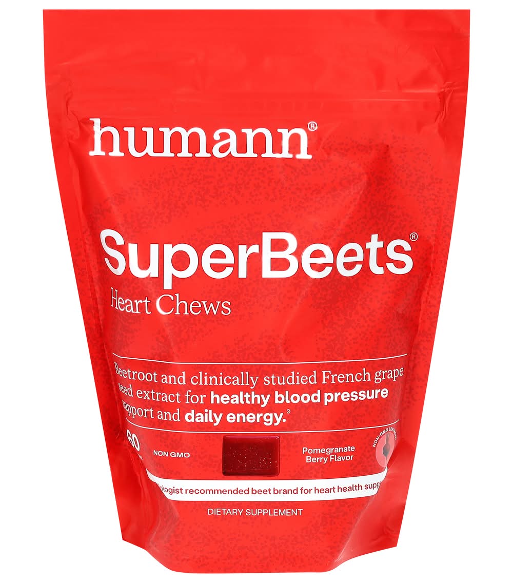 HumanN Superbeets Heart Chews, Pomegranate Berry (500 mg, 60 ct)