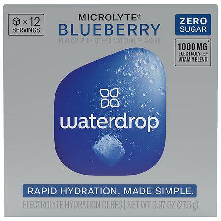 Waterdrop Microlyte Electrolyte Rapid Hydration Cubes Blueberry - 0.97 oz