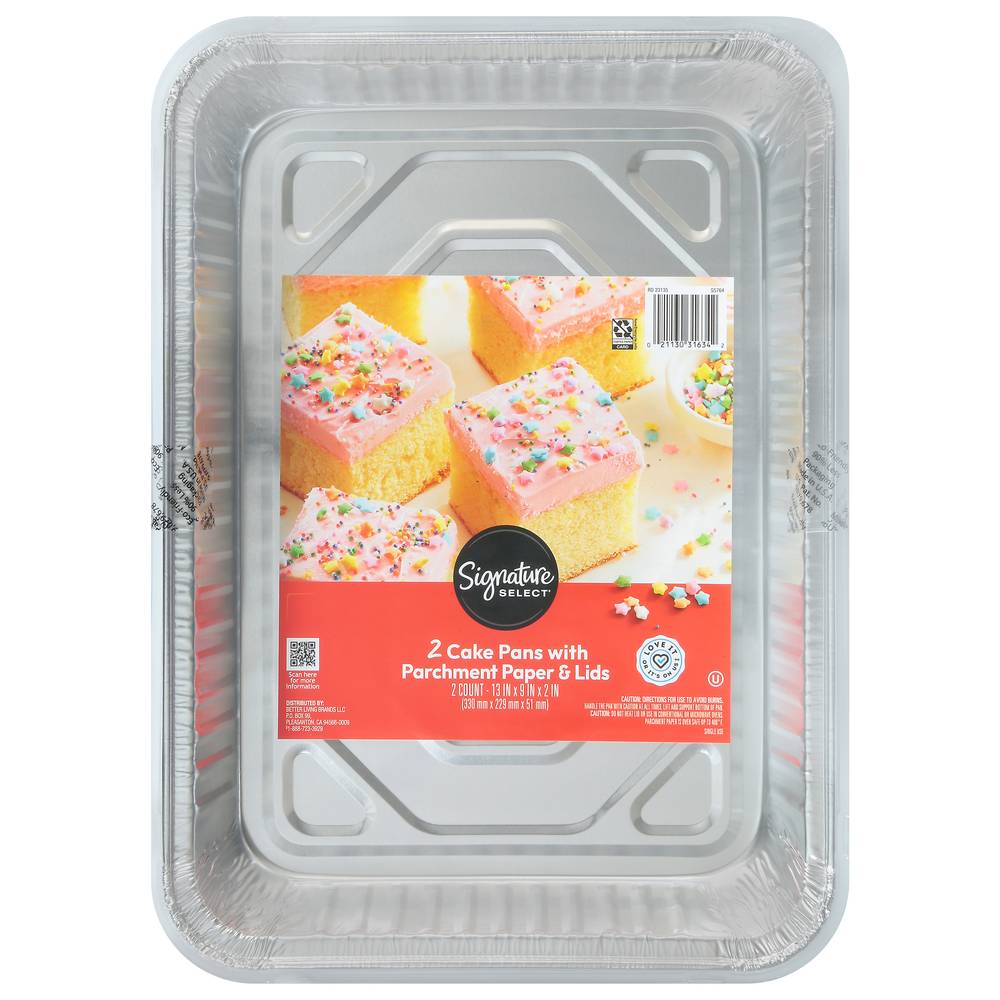 Signature Select Cake Pans With Parchment Paper & Lids