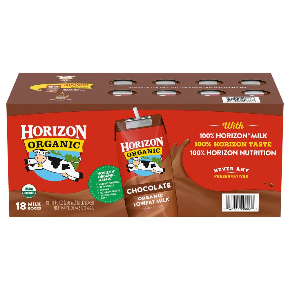 Horizon Organic Chocolate Lowfat Milk (18 x 8 fl oz)