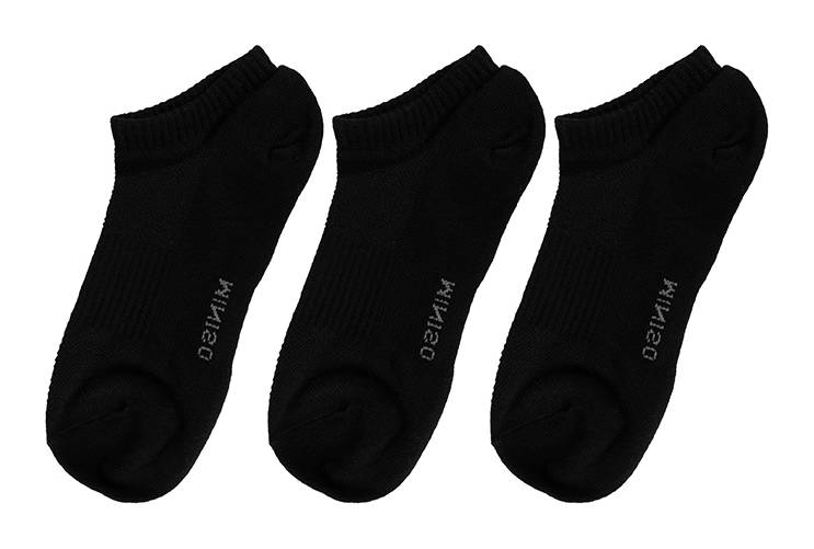 Paquete De Calcetines Atléticos Para Mujer    Negros MX 22-24.5   3 Pares