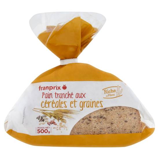 Pain céréales et graines tranché franprix 500g