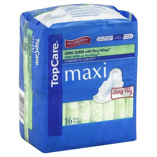 Topcare Maxi, Heavy Absorption Super Long Pads With Wings (16 pads)