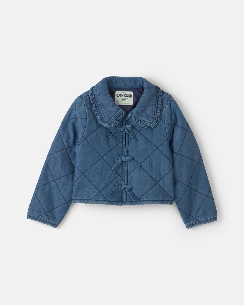 Toddler Girl Quilted Denim Jacket - Medium Wash - 18M