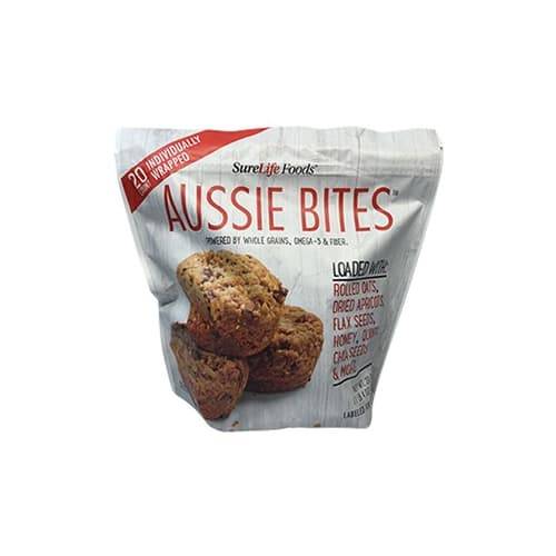 Sure Life Foods Aussie Bites Rolled Oats, Dried Apricots, Flax Seeds, Honey, Chia Seeds & More (20 ct)