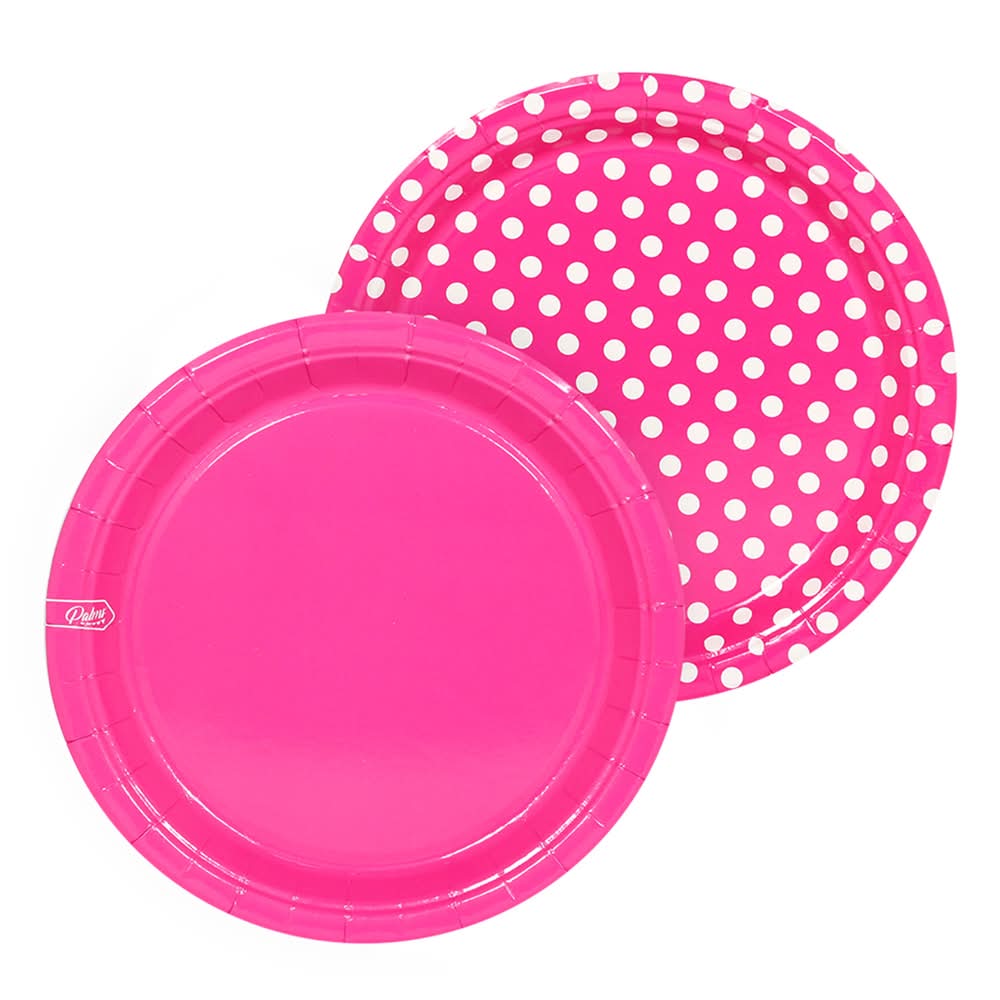 Palms · Platos cartón polka - Fucsia (20 un)
