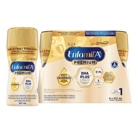 Enfamil A+ Premium Baby Formula Ready To Feed Bottles (6 ct)