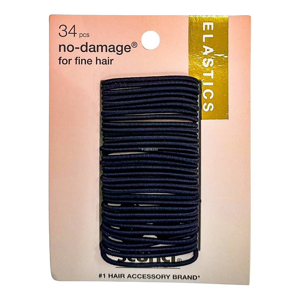 scunci Small  No Damage Elastic Hair Ties - Black - 2mm/34ct