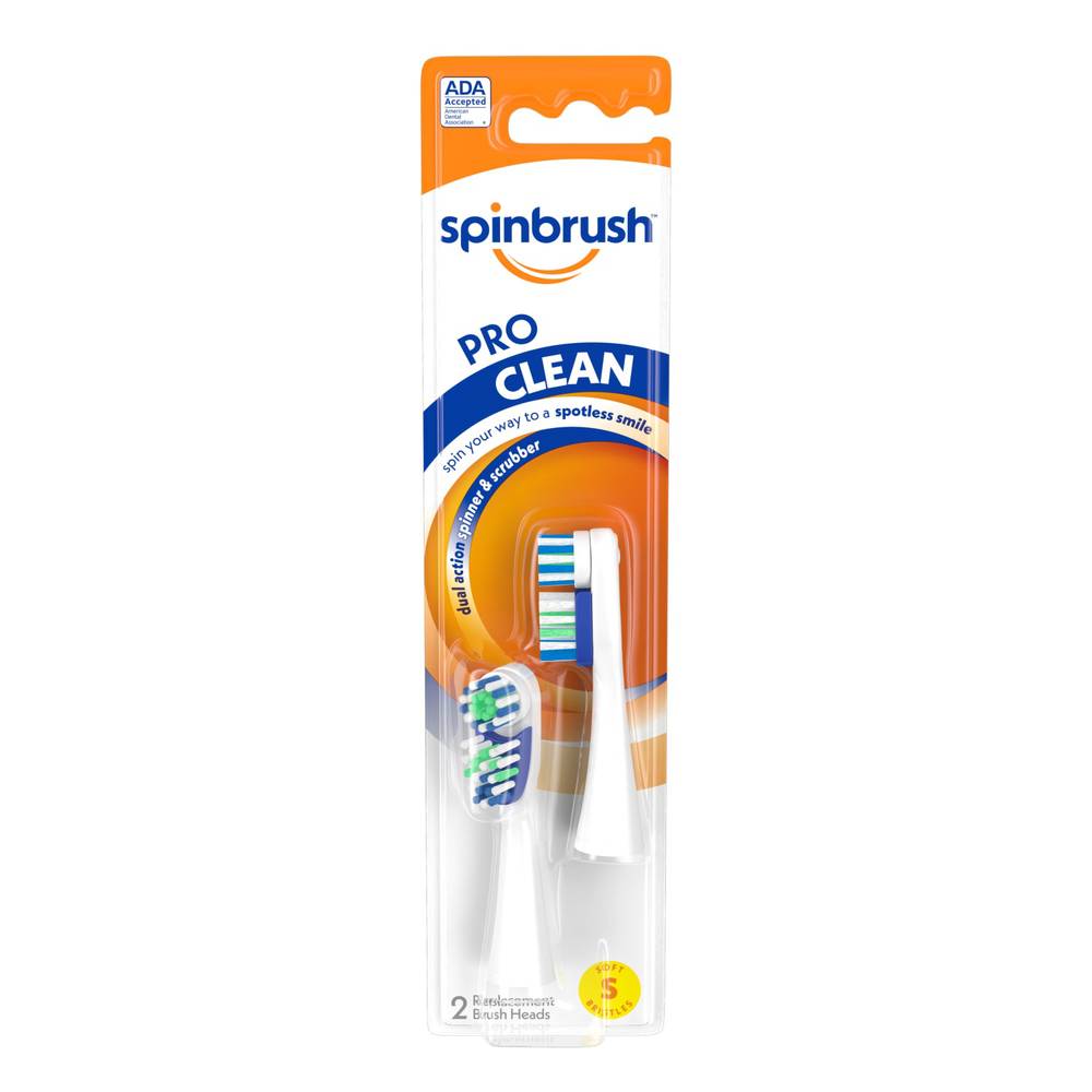 Spinbrush Pro Clean Replacement Brush Heads (2 ct)