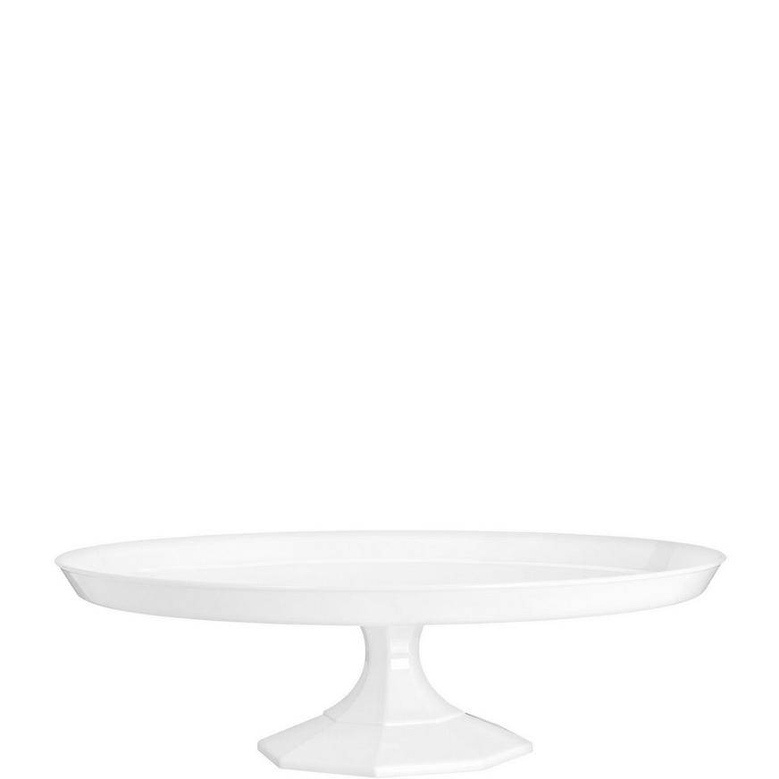 Party City Plastic Cake Stand, 11 3/4in, White