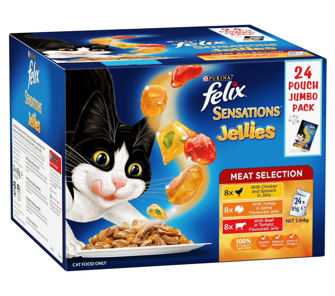 Purina Felix Sensations Jellies Wet Cat Food (2.04kg, 24 pack)