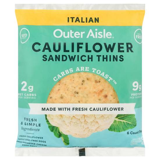 Outer Aisle Cauliflower Italian Sandwich Thins (6 ct)