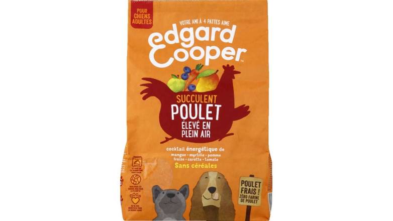 EDGARD&COOPER Croquettes adultes edgard & cooper naturelles sans céréales poulet frais Le sachet de 1kg