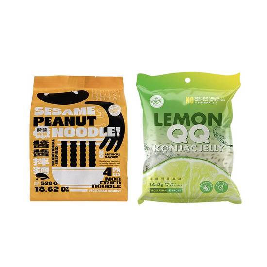 Sesame & Peanut Noodles + bag of Lemon QQ Jelly