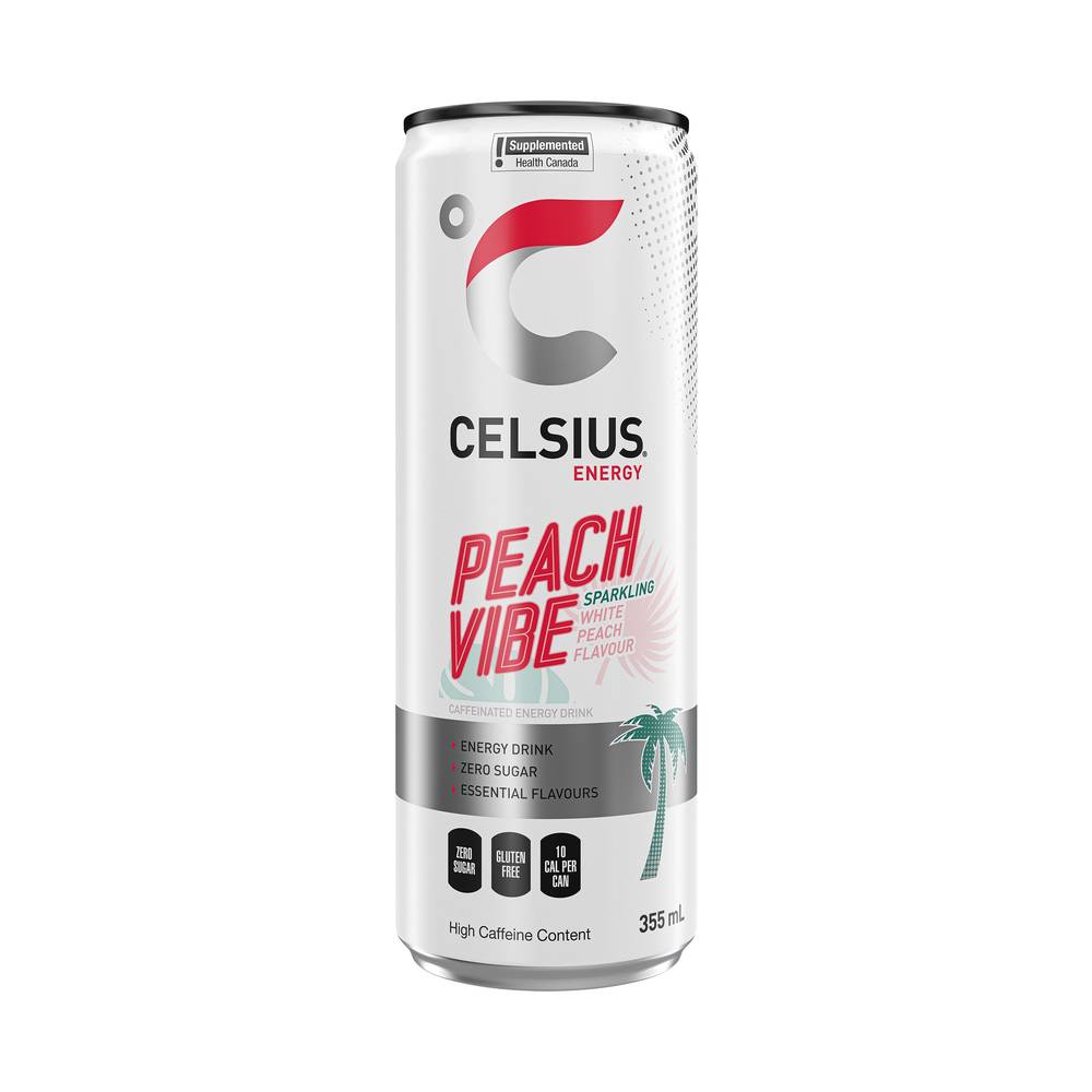 Celsius Sparkling Energy Drinks, Peach (355 ml)