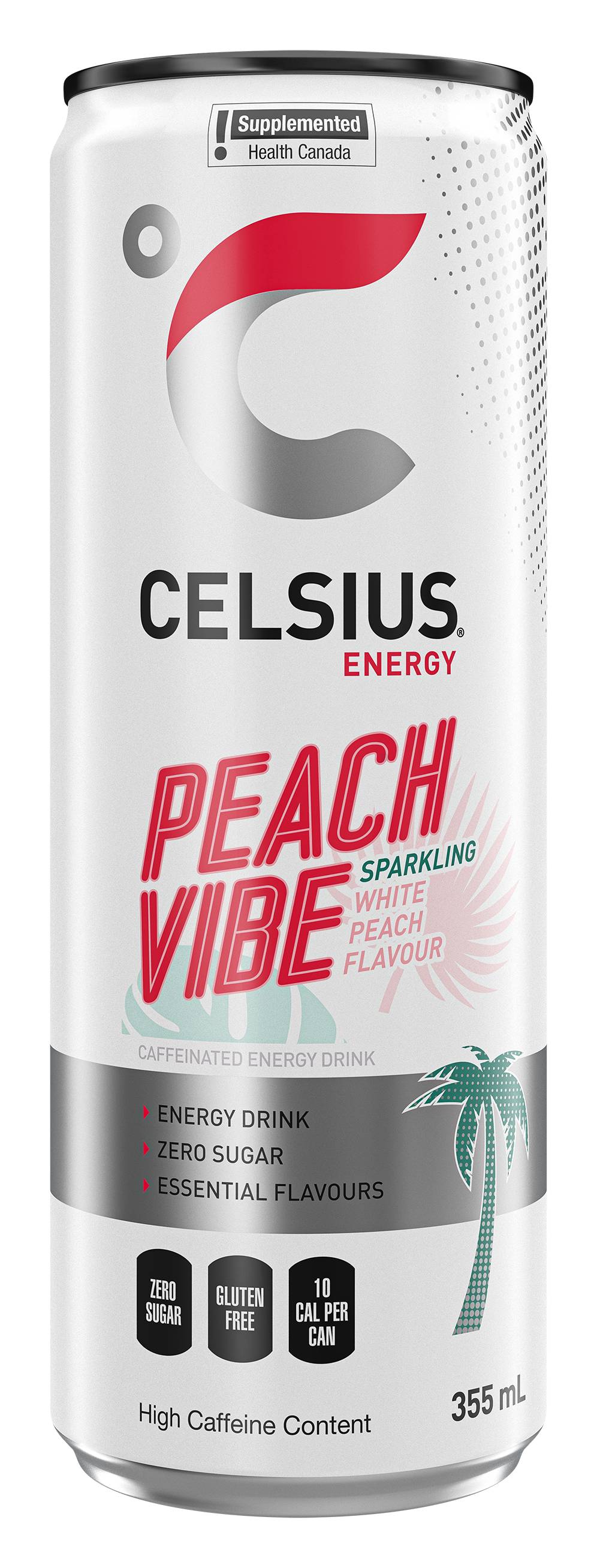 Celsius Sparkling Energy Drinks, Peach (355 ml)