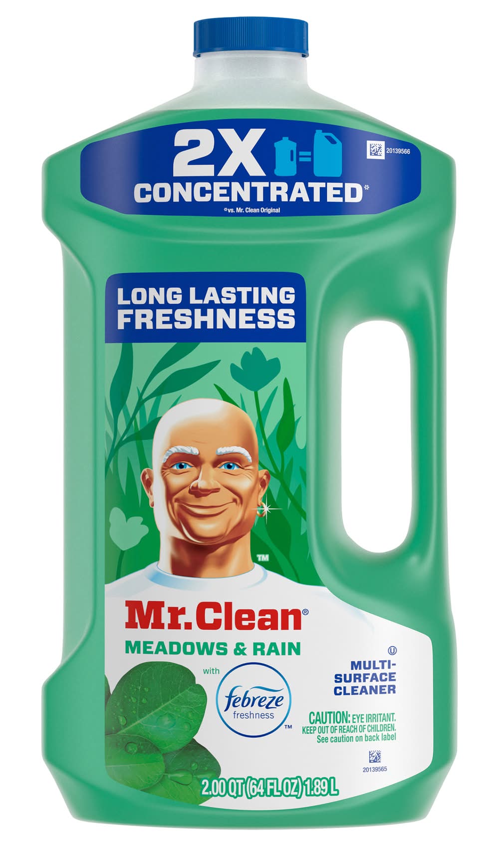 Mr. Clean 2X Concentrated Febreze Freshness Multi-Surface Cleaner, Meadows-Rain (64 fl oz)