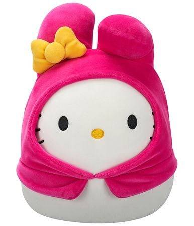 Squishmallows Sanrio My Melody Hoodie Plush Toy, 8 in, White-Pink