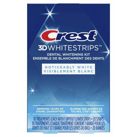 Crest Noticeably Whitestrips Dental Whitening Kit, White (40 ct)