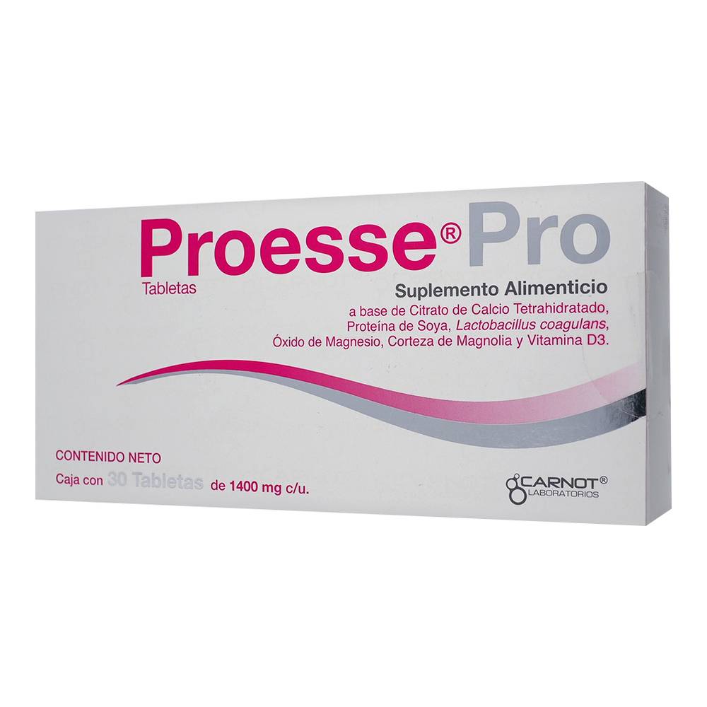 Carnot suplemento alimenticio proesse pro tabletas 1400 mg (30 piezas)