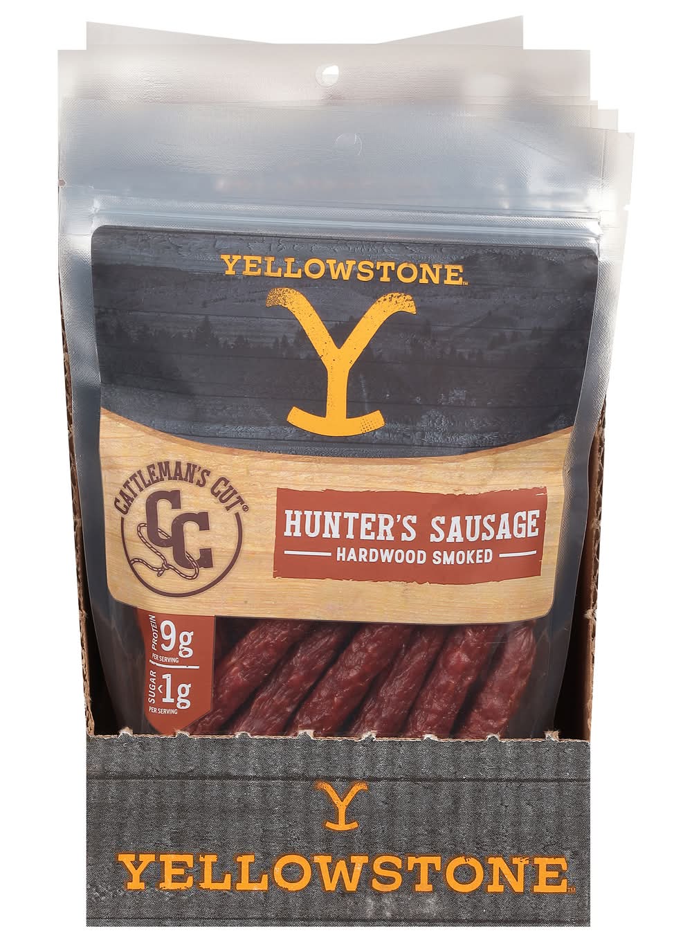Cattleman's Cut Yellowstone Beef Jerky Hardwood Smoked Hunter's Sausage (8 oz, 6 ct)