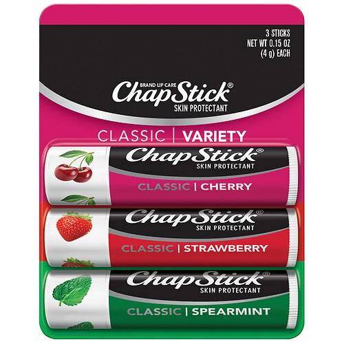 ChapStick Skin Protectant Cherry, Strawberry, Spearmint, 3 count - 0.45 oz x 3 pack