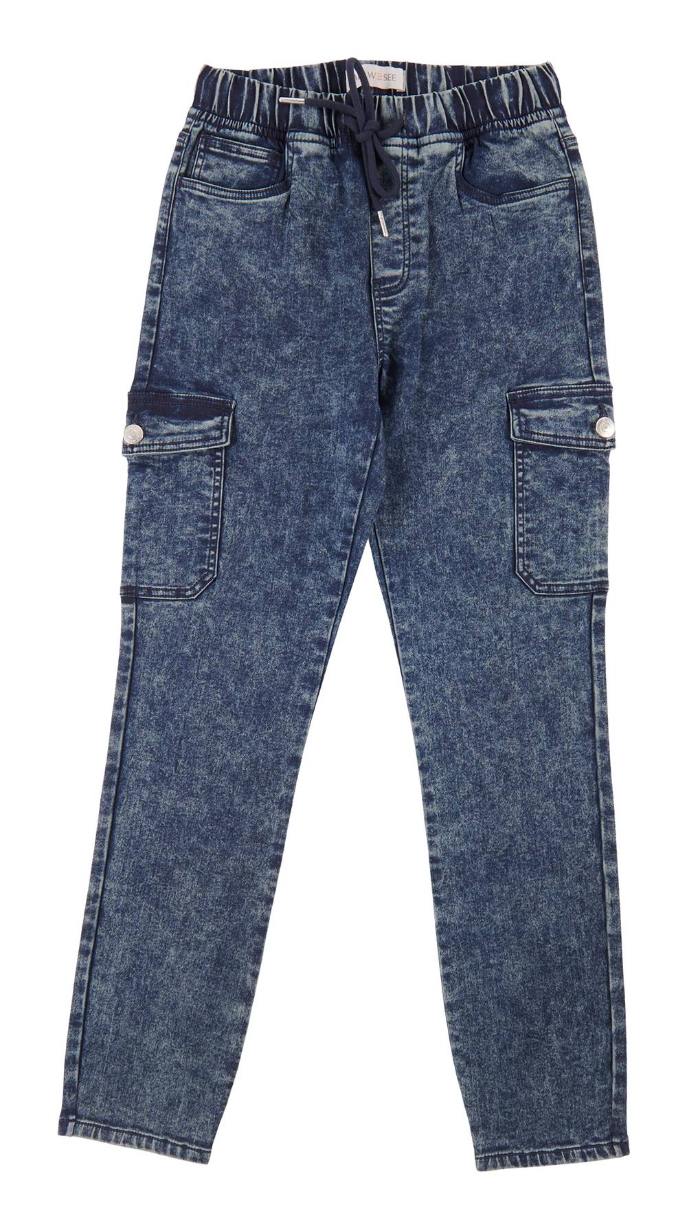 Pantalon de jogging cargo en denim pour femmes (TG, Bleu moyen) / Women's Denim Cargo Jeggings (XL, Medium Blue)