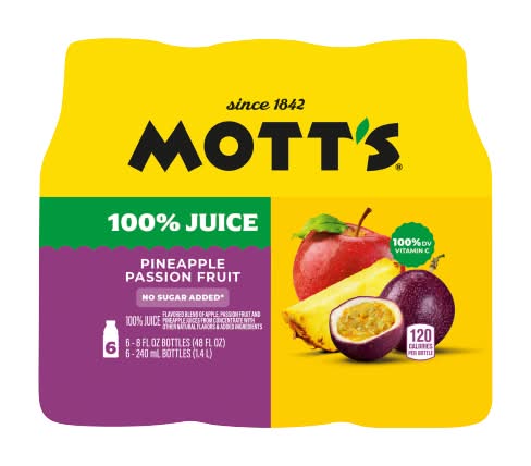 Mott's 100% Fruit Juice, Pineapple-Passion Fruit (6 x 8 fl oz)