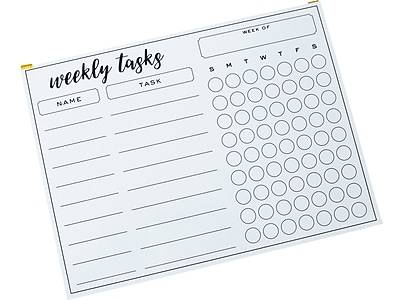 Martha Stewart 16 x 12 Dry-Erase Weekly Task Board, White (MS109A)