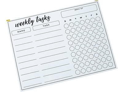 Martha Stewart Dry Erase Weekly Task Board, White